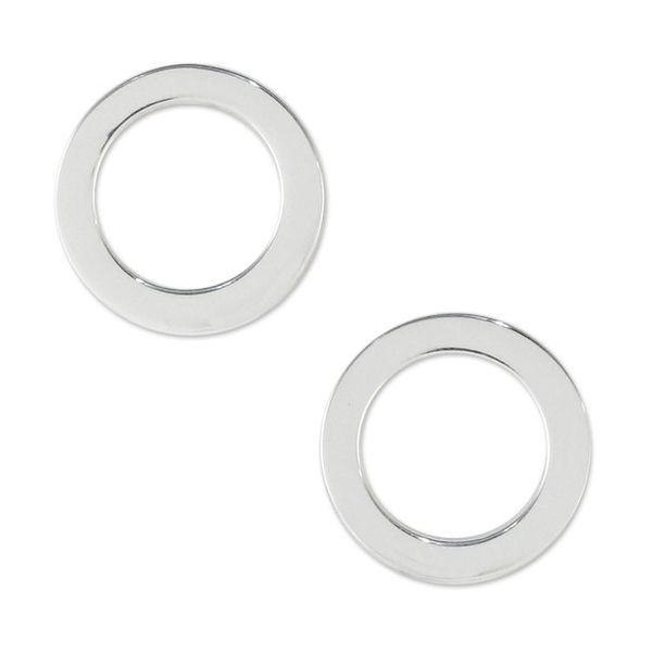 Alternate image for Handcrafted Sterling Silver Stud Earrings from Thailand Simple Circles