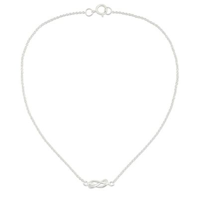 Alternate image for Handcrafted Sterling Silver Infinity Symbol Knot Anklet Infinity Knots