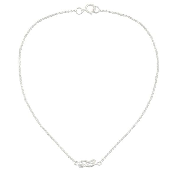 Alternate image for Handcrafted Sterling Silver Infinity Symbol Knot Anklet Infinity Knots