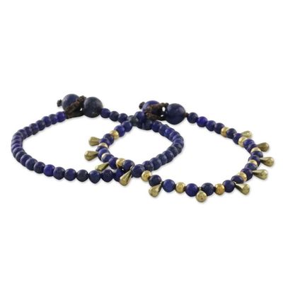 Alternate image for Lapis Lazuli Beaded Bracelets from Thailand Pair Beautiful Forever