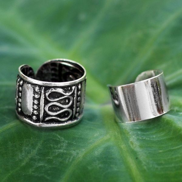 Alternate image for Sterling silver ear cuff earrings Pair Two Epochs