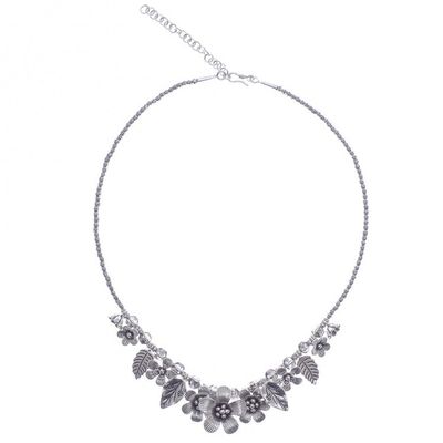 Alternate image for Silver 950 Flower Motif Pendant Necklace from Thailand Natures Miracle