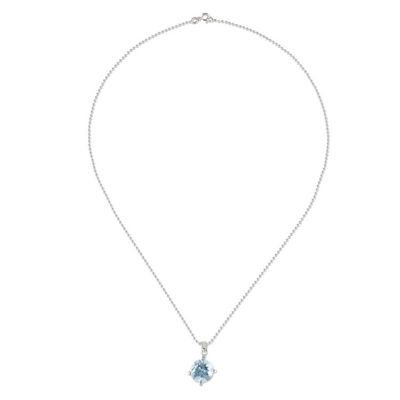 Alternate image for Circular Faceted Topaz Pendant Necklace from Thailand Blue Brilliance