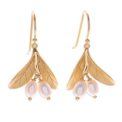 Alternate image for Gold-Plated Cultured Pearl Dangle Earrings Bearing Fruit