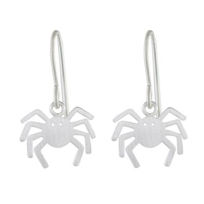 Alternate image for 925 Sterling Silver Handmade Dangle Spider Earrings Eight Legged Love