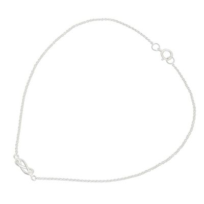 Alternate image for Handcrafted Sterling Silver Infinity Symbol Knot Anklet Infinity Knots