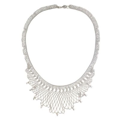 Alternate image for Sterling Silver Ball Chain Collar Necklace from Thailand Vintage Grace