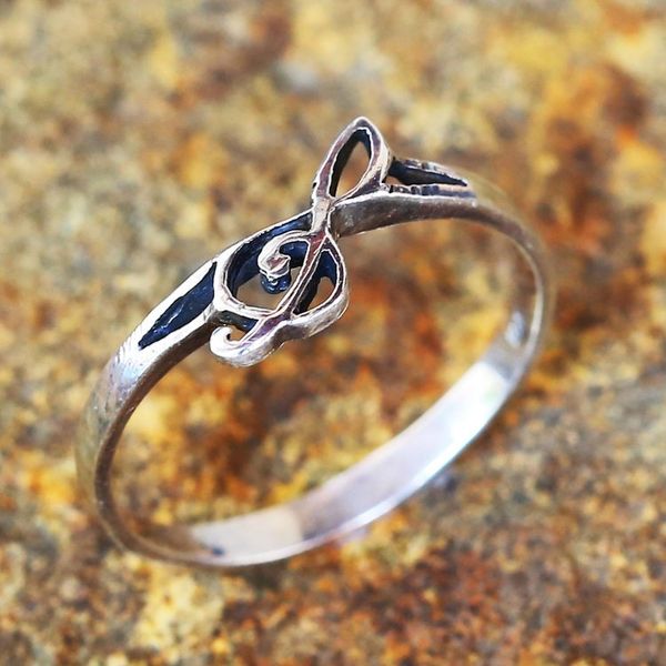 Alternate image for Sterling Silver Band Ring Musical from Thailand Timeless Melody