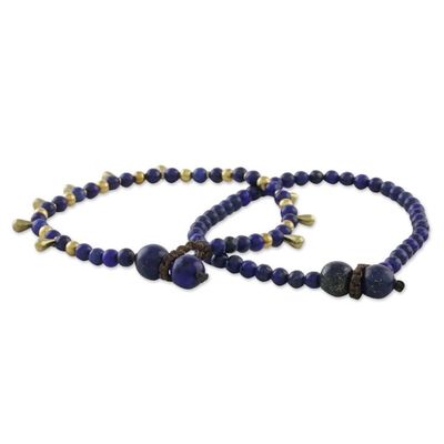 Alternate image for Lapis Lazuli Beaded Bracelets from Thailand Pair Beautiful Forever