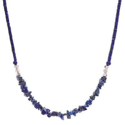 Alternate image for Lapis Lazuli and Karen Silver Beaded Necklace Natures Finest Hour