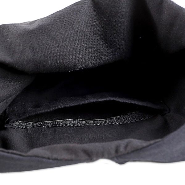 Alternate image for Cotton Blend Shoulder Bag Black Vermilion from Thailand Thai Elephants in Vermilion