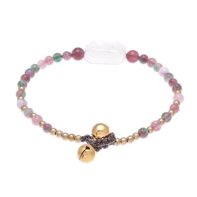 Alternate image for Rose Quartz and Agate Beaded Pendant Bracelet from Thailand Magical Day