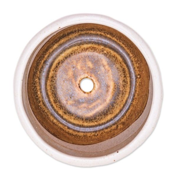 Alternate image for Handcrafted Ceramic Flower Pot with Brown Tones Brown Bud