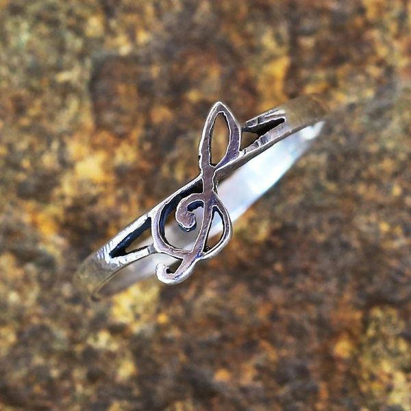 Alternate image for Sterling Silver Band Ring Musical from Thailand Timeless Melody