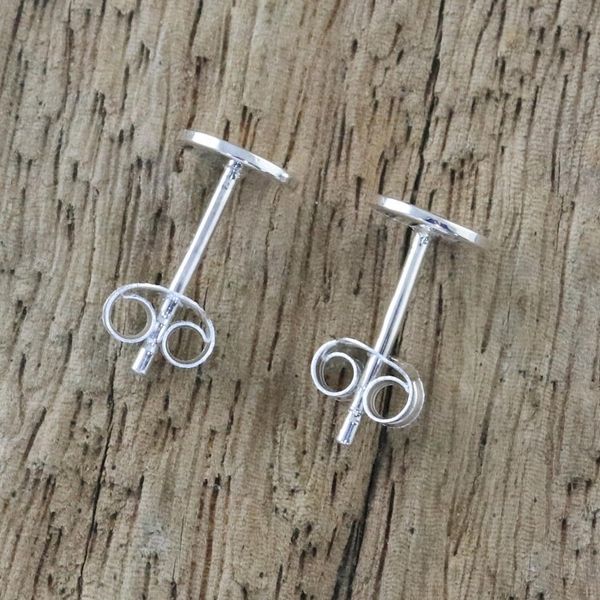 Alternate image for Handcrafted Sterling Silver Circular Stud Earrings Bright Circles