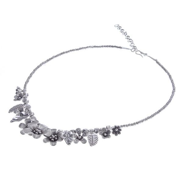 Alternate image for Silver 950 Flower Motif Pendant Necklace from Thailand Natures Miracle
