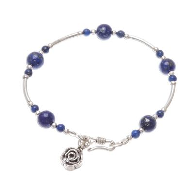 Alternate image for Lapis Lazuli Beaded Bracelet from Thailand Fascinating Rose