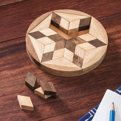 Alternate image for Star Shaped Wood Puzzle Game from Thailand Star of David