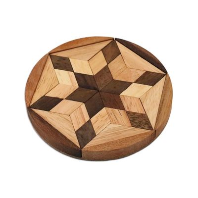 Alternate image for Star Shaped Wood Puzzle Game from Thailand Star of David