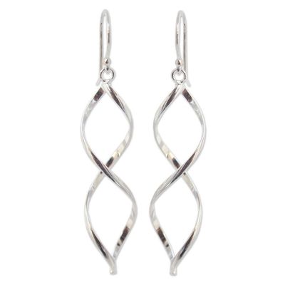 Alternate image for Modern Sterling Silver Dangle Earrings from Thailand Infinito