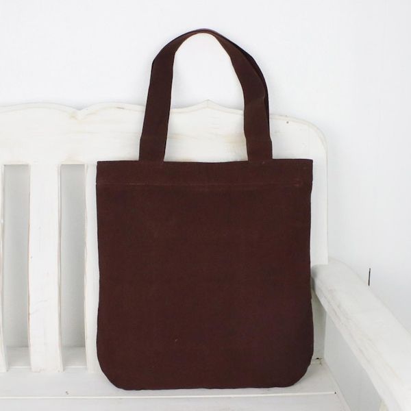 Alternate image for Deep Brown Cotton Tote Bag with Scalloped Detail River Paradise