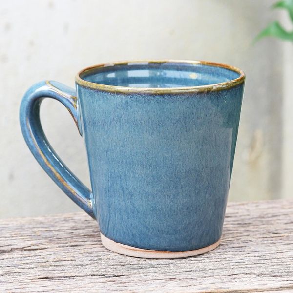 Alternate image for Artisan Crafted Blue Ceramic Mug from Thailand Blue Crush
