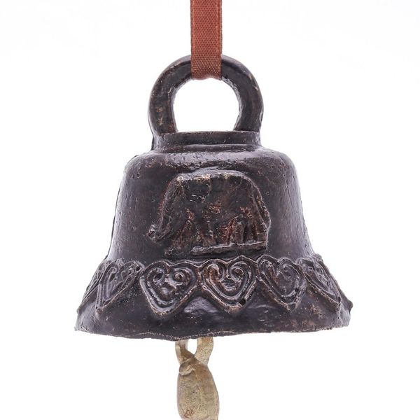 Alternate image for Decorative Brass Heart-Themed Bell Elephant Love
