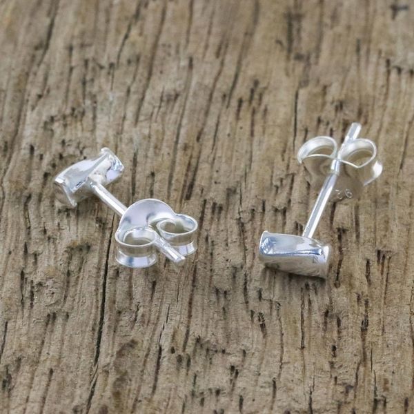 Alternate image for Handcrafted Sterling Silver Stud Earrings from Thailand Silver Sparkle