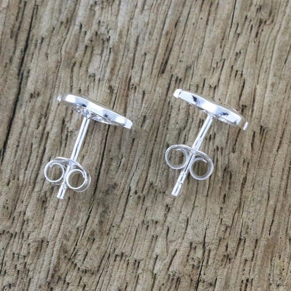 Alternate image for Handcrafted Sterling Silver Bird Stud Earrings from Thailand Little Birds