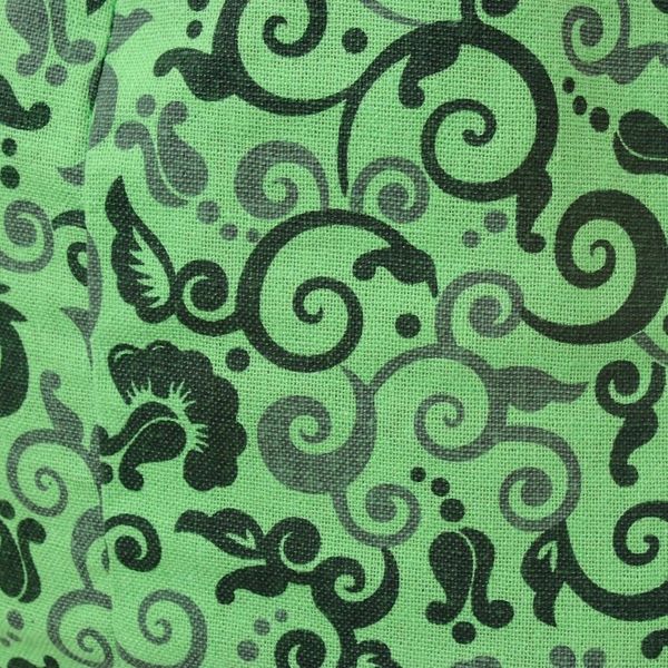 Alternate image for Spring Green Floral and Vine Motif 100 Cotton Shoulder Bag Pretty Tendrils