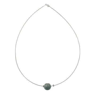 Alternate image for Minimalist Jade Pendant Necklace on Stainless Steel Trajectory