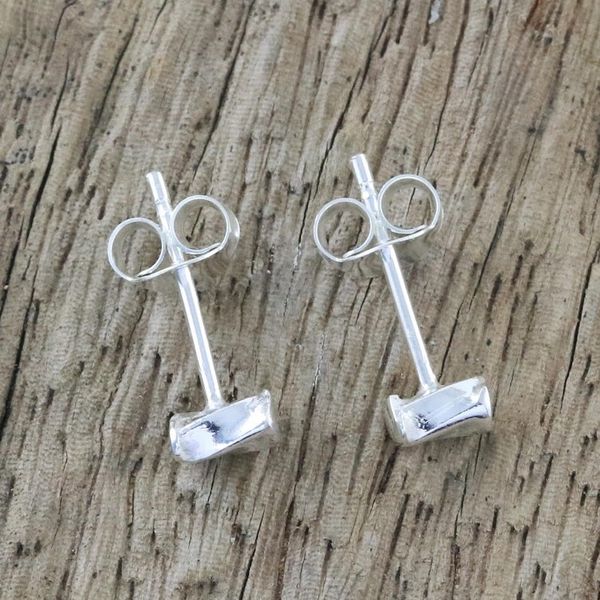 Alternate image for Handcrafted Sterling Silver Stud Earrings from Thailand Silver Sparkle