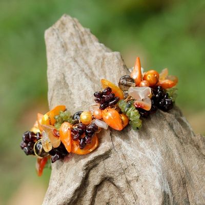 Alternate image for Colorful Beaded gemstone and Cultured Pearl Bracelet Fruits of Summer