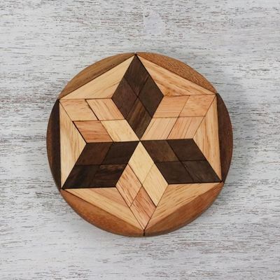 Alternate image for Star Shaped Wood Puzzle Game from Thailand Star of David