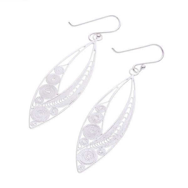 Alternate image for Elegant Sterling Silver Filigree Dangle Earrings Virtuosity