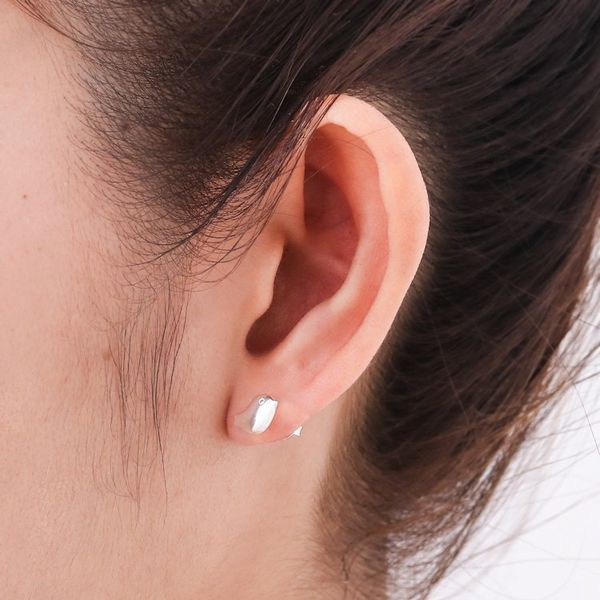Alternate image for Handcrafted Sterling Silver Bird Stud Earrings from Thailand Little Birds