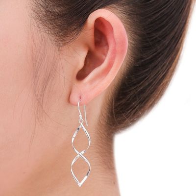 Alternate image for Modern Sterling Silver Dangle Earrings from Thailand Infinito