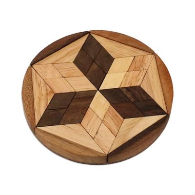 Alternate image for Star Shaped Wood Puzzle Game from Thailand Star of David