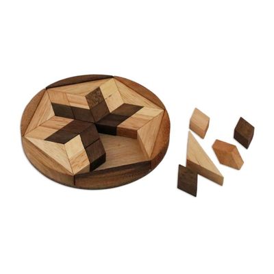 Alternate image for Star Shaped Wood Puzzle Game from Thailand Star of David