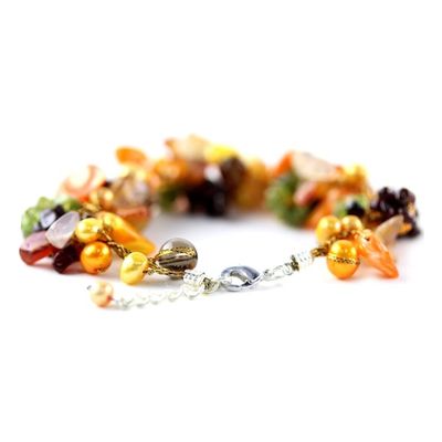 Alternate image for Colorful Beaded gemstone and Cultured Pearl Bracelet Fruits of Summer