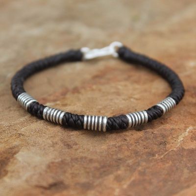 Alternate image for Handmade Silver Braided Bracelet Thai Sabai