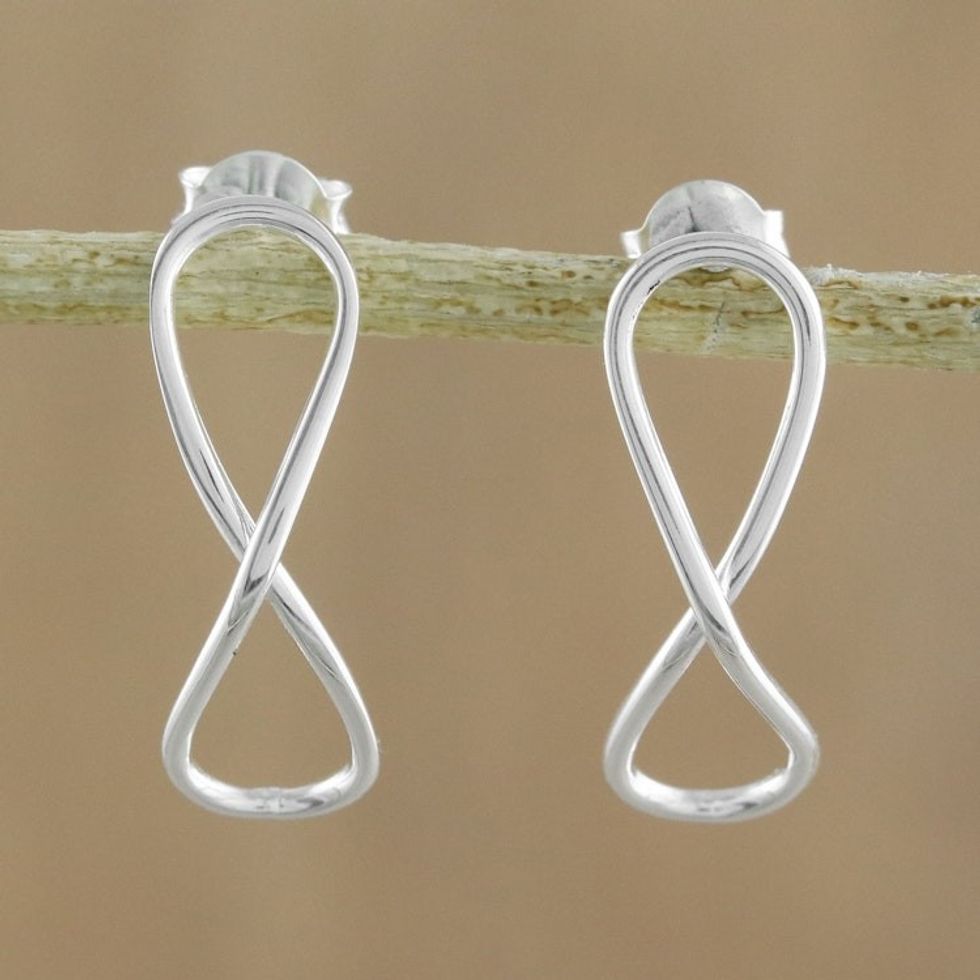 Sterling Silver Infinity Symbol Drop Earrings 'For All Time'