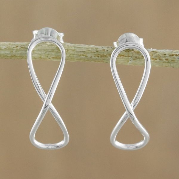 Alternate image for Sterling Silver Infinity Symbol Drop Earrings For All Time