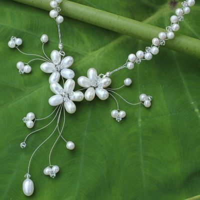 Alternate image for Bridal Pearl Necklace from Thailand White Pearl Bouquet