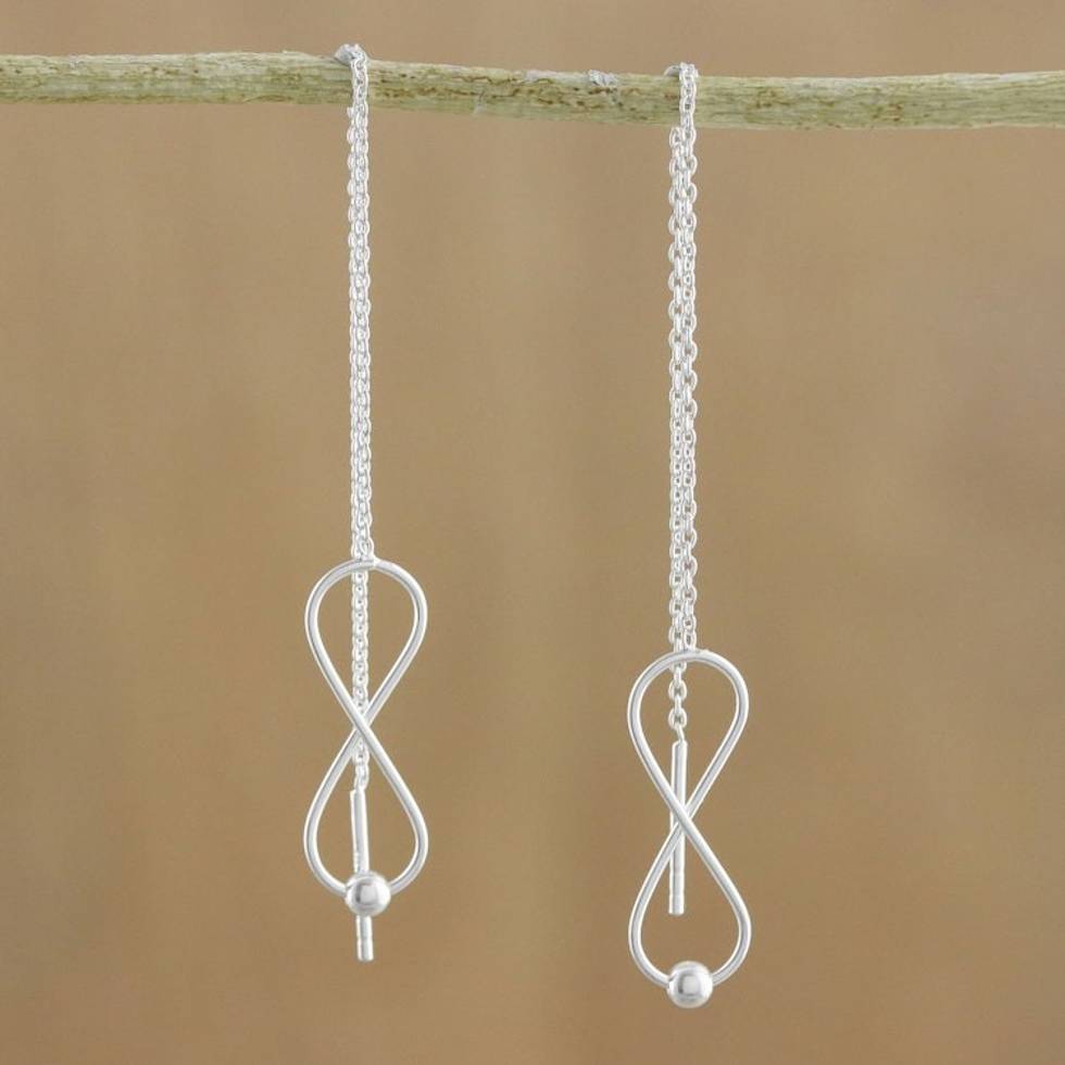 Sterling Silver Infinity Symbol Threader Earrings 'Infinite Motion'