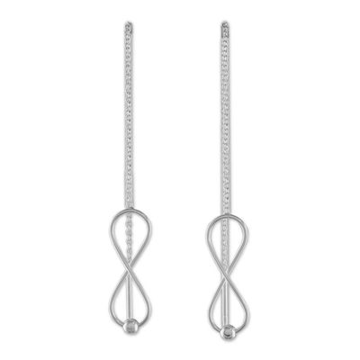 Alternate image for Sterling Silver Infinity Symbol Threader Earrings Infinite Motion