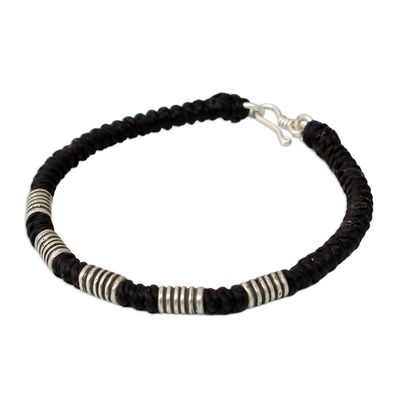 Alternate image for Handmade Silver Braided Bracelet Thai Sabai