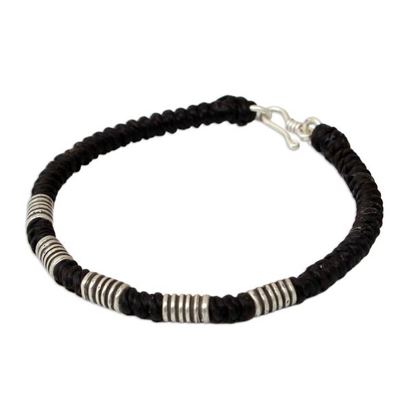 Alternate image for Handmade Silver Braided Bracelet Thai Sabai