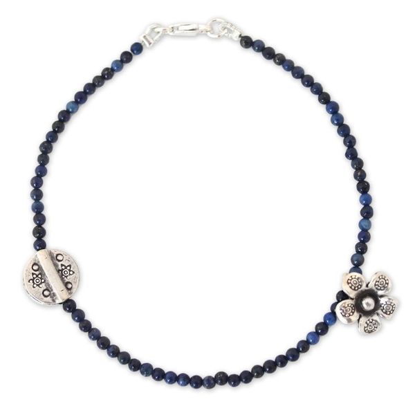 Alternate image for Hill Tribe Silver and Lapis Lazuli Bracelet Hill Tribe River