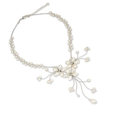 Alternate image for Bridal Pearl Necklace from Thailand White Pearl Bouquet